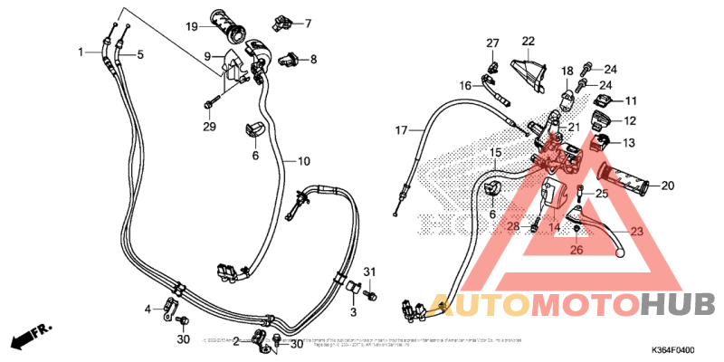 Handle Lever + Switch + Cable