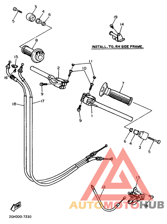 Steering handle. cable