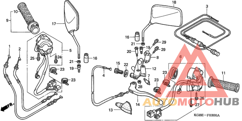 Handle lever/switch/cable