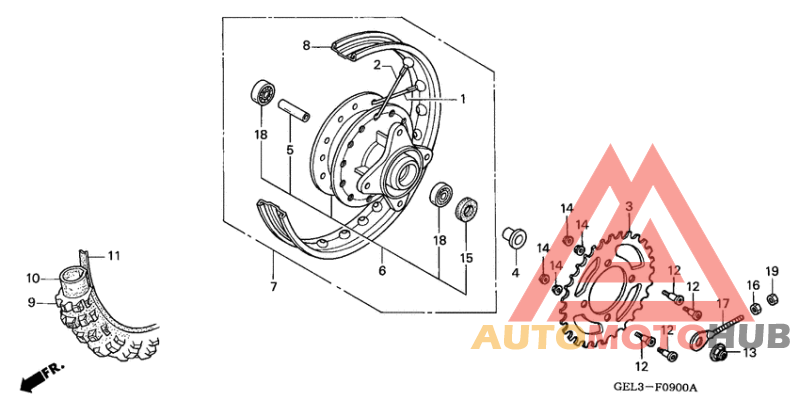 Rear wheel complete assy