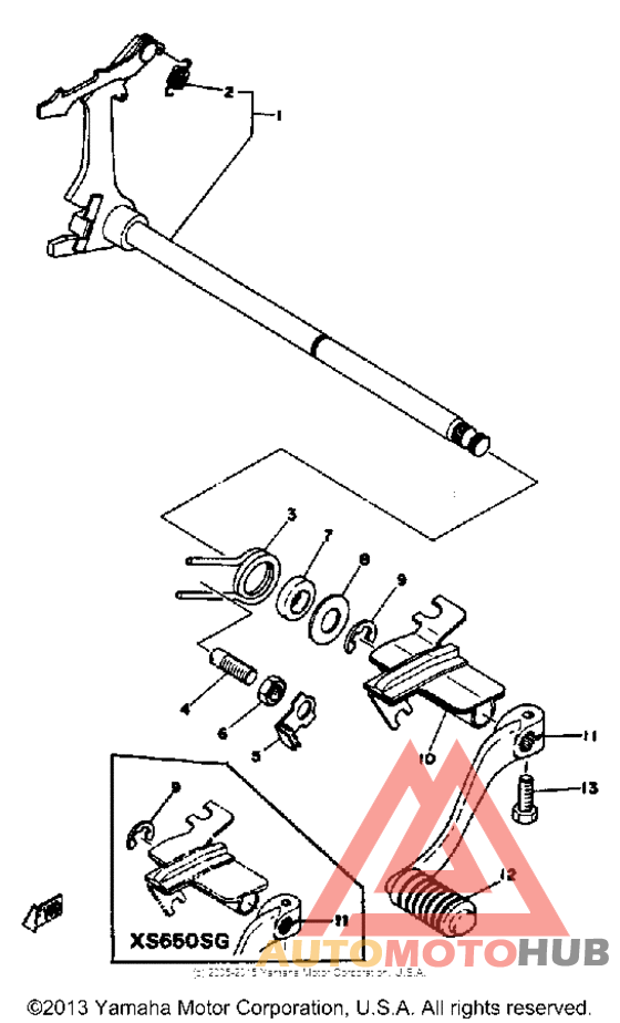 Shift shaft-pedal