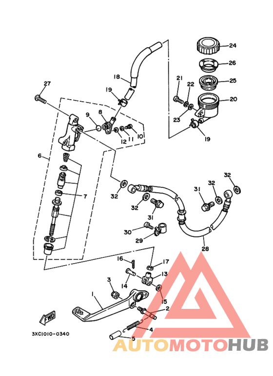 Rr master cylinder assy