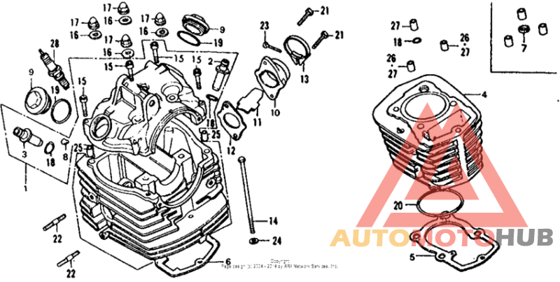 Cylinder head + cylinder
