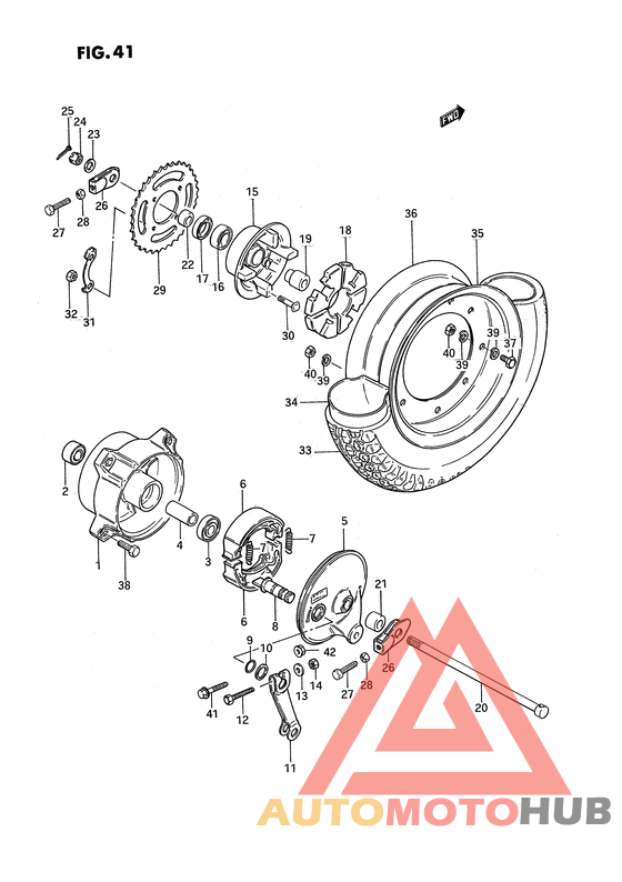 Rear wheel complete assy