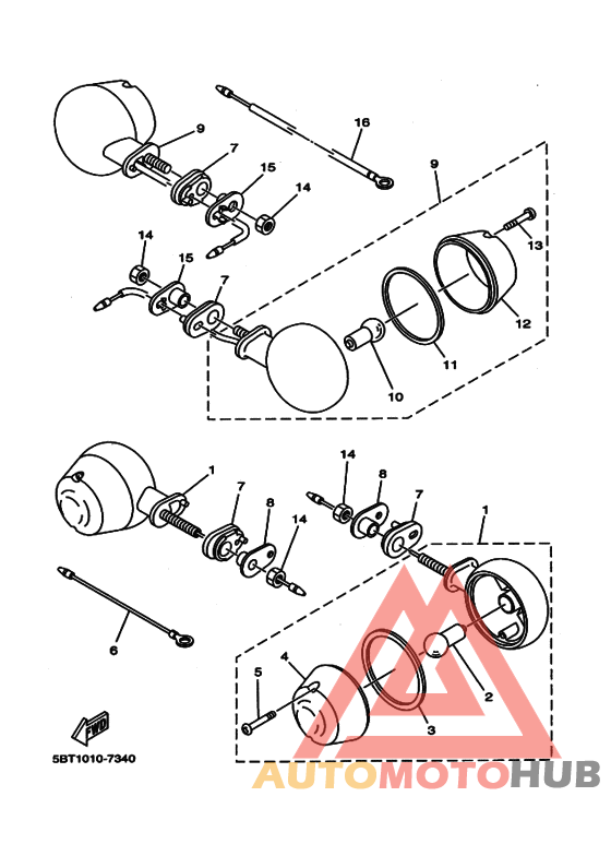 Rear flasher light assy