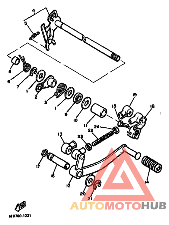 Shift shaft. pedal