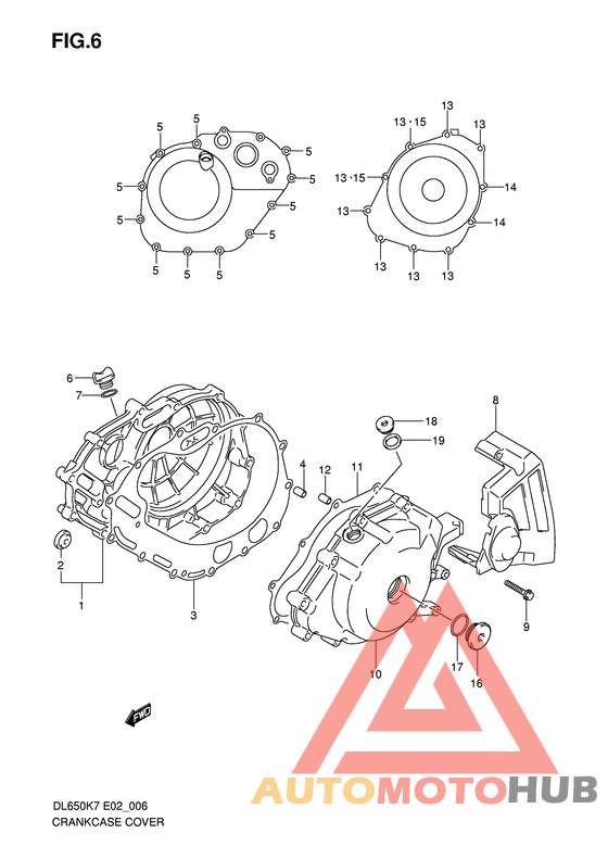 Crankcase cover ass`y  (v