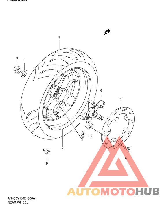 Rear wheel complete assy