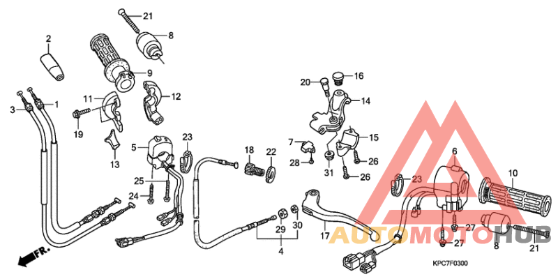 Handle lever/switch/cable