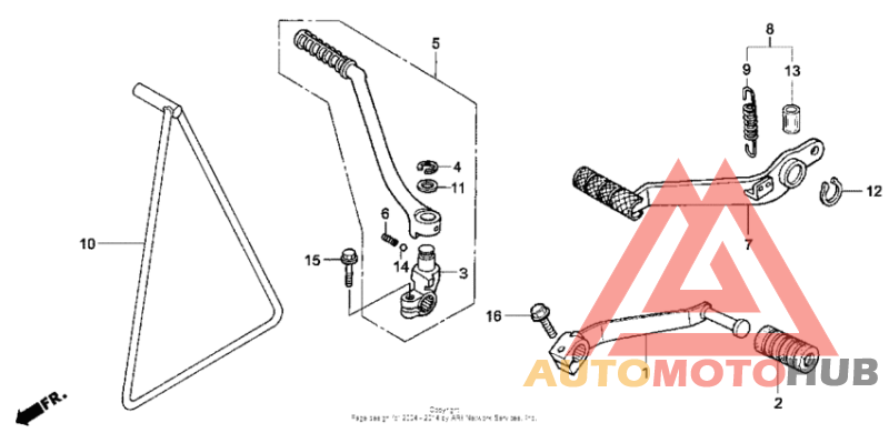 Pedal + kick starter arm