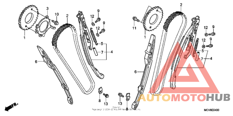 Cam chain + tensioner