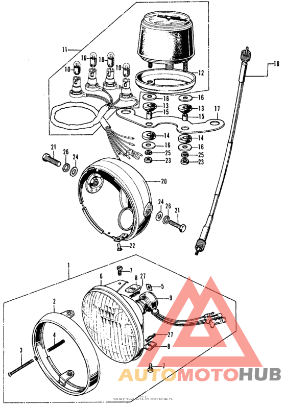 Headlight + speedometer k1-k3