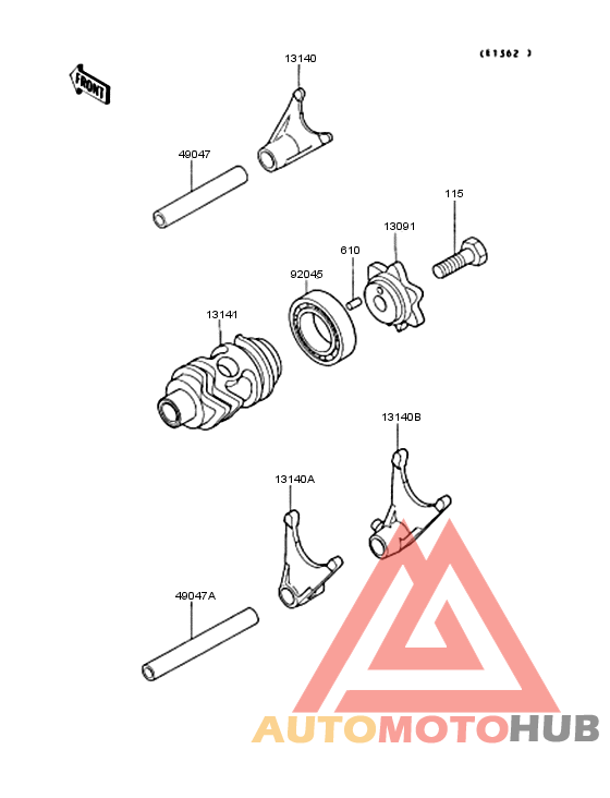 Gear change drum & forks