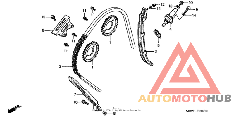 Cam chain + tensioner