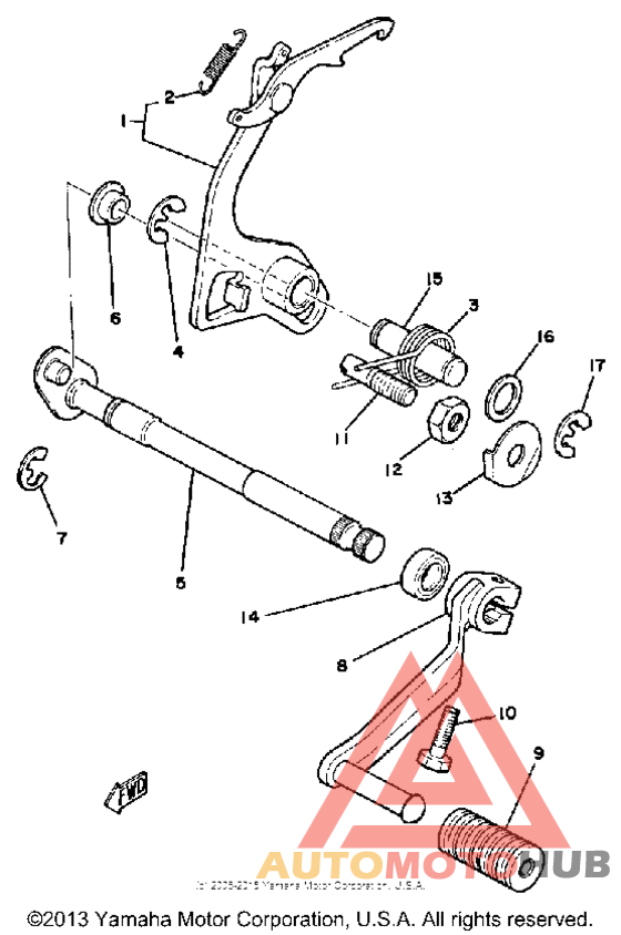 Shift shaft - pedal