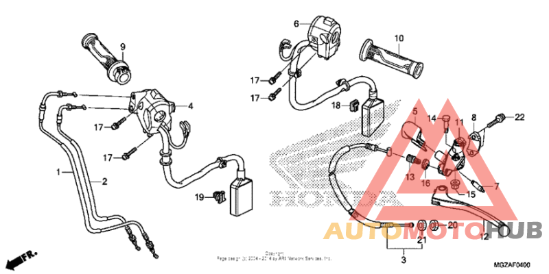 Handle lever + switch + cable