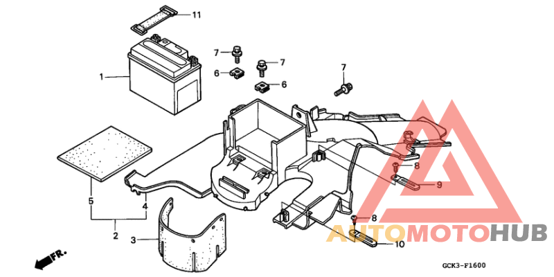 Rear fender/battery