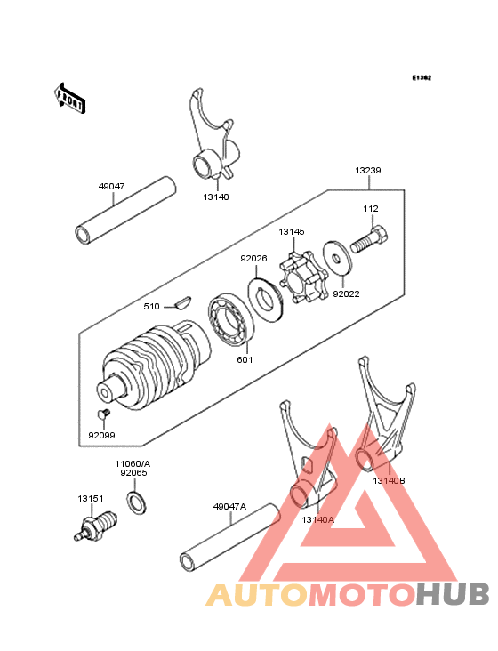 Gear change drum & forks