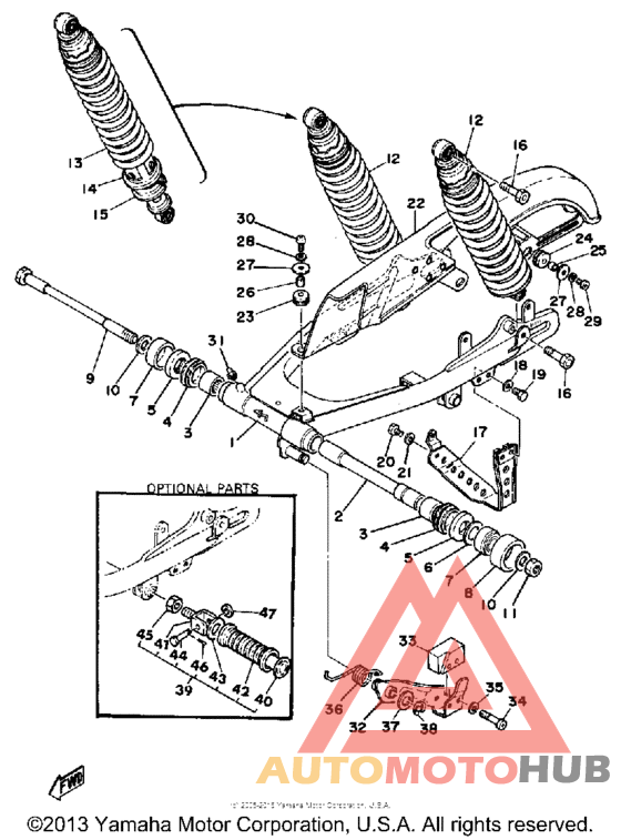 Rear arm - rear cushion - chain case