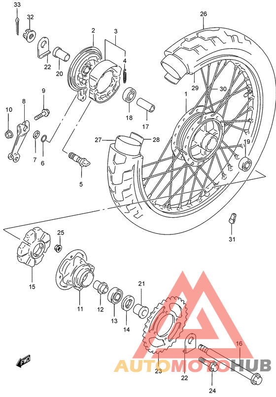 Rear wheel complete assy