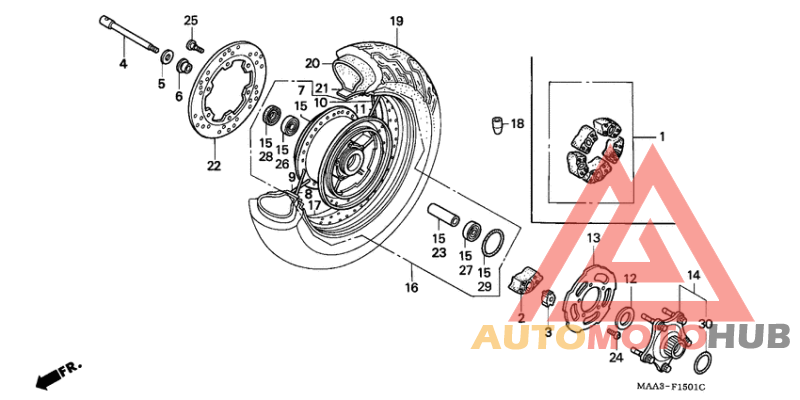 Rear wheel complete assy