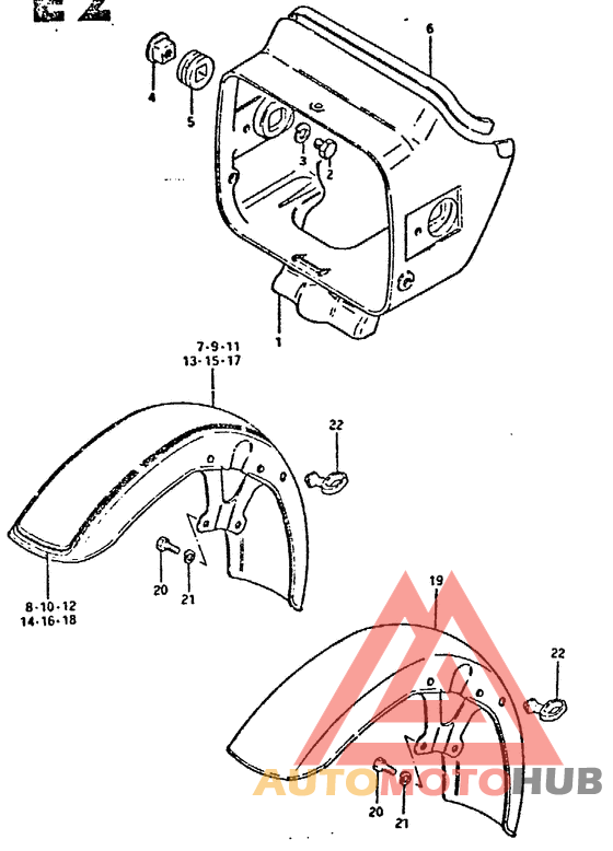 Headlamp housing - front fender