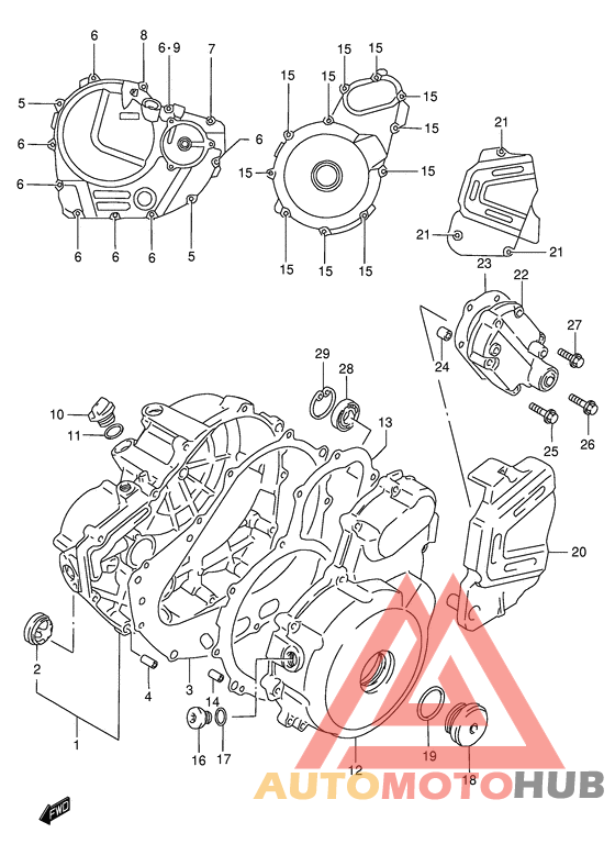 Crankcase cover ass`y  (v