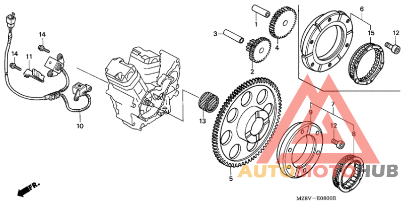 Pulse generator/ starting clutch