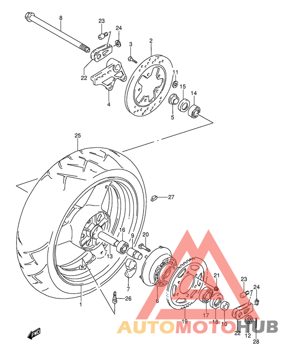 Rear wheel complete assy