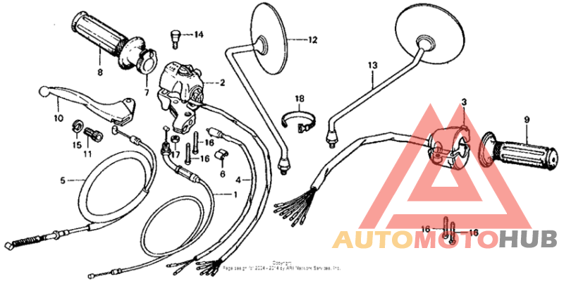 Handle lever + switch + cable k4-79