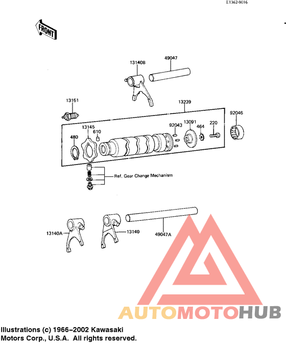 Gear change drum & forks