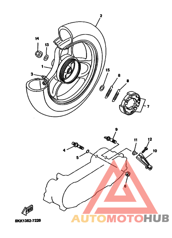 Rear wheel complete assy