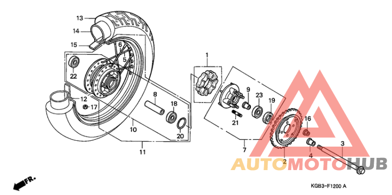 Rear wheel complete assy