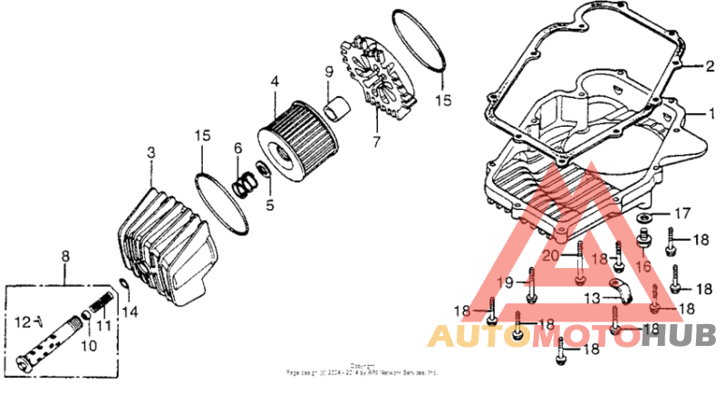 Oil filter + oil pan