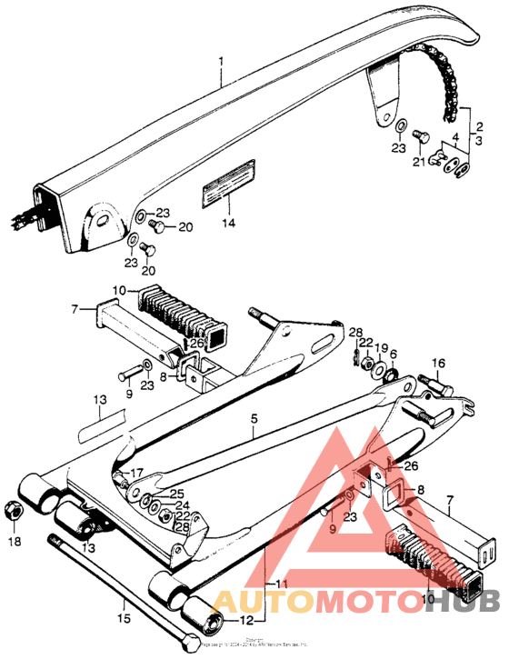 Swingarm + chain case