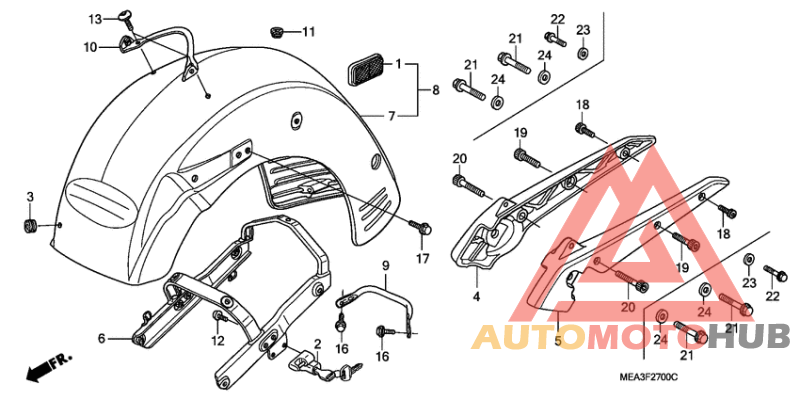 Rear fender/grab rail