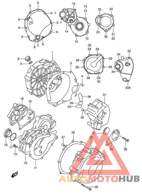 Crankcase cover ass`y  (v