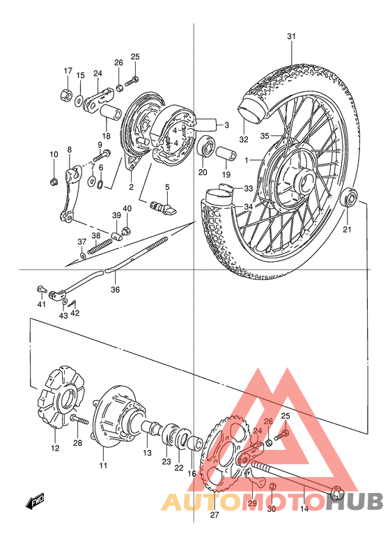 Rear wheel complete assy