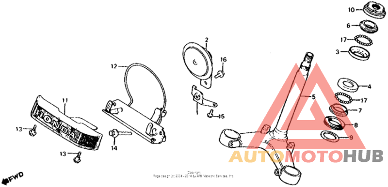 Steering stem + horn