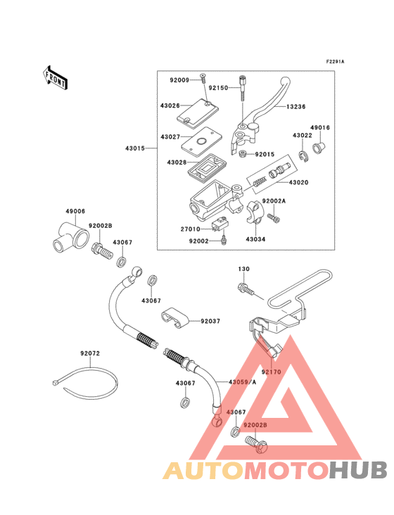 Front master cylinder(kle500-a2/a3/a4)