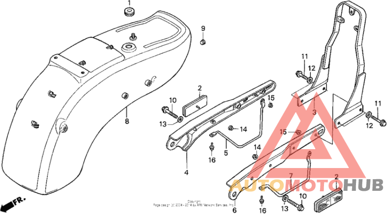 Vt1100c rear fender