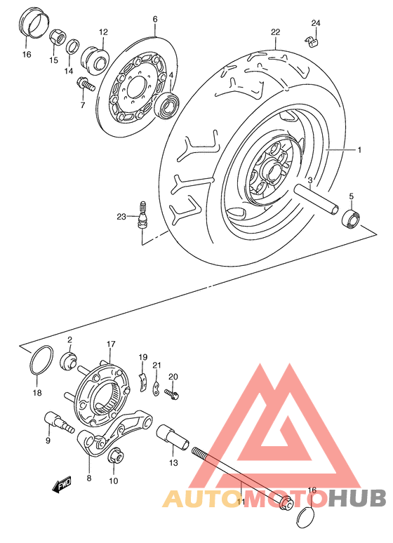 Rear wheel complete assy