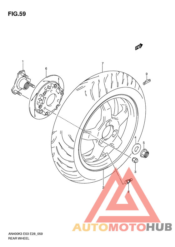 Rear wheel complete assy