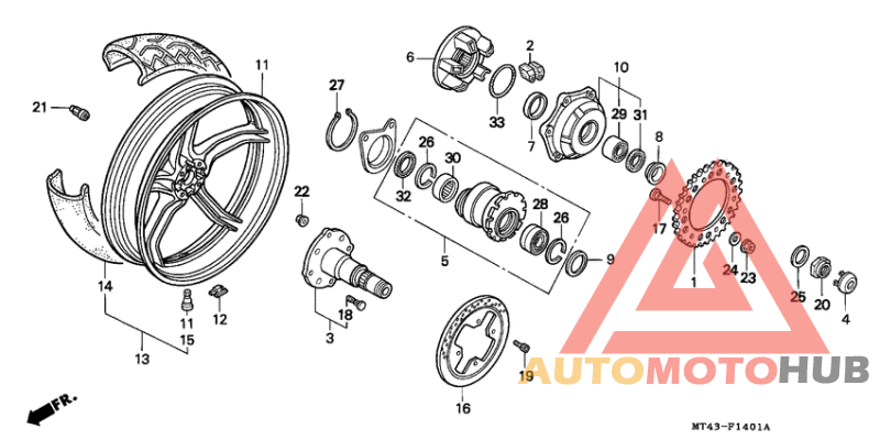 Rear wheel complete assy