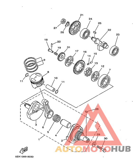 Коленвал и поршень