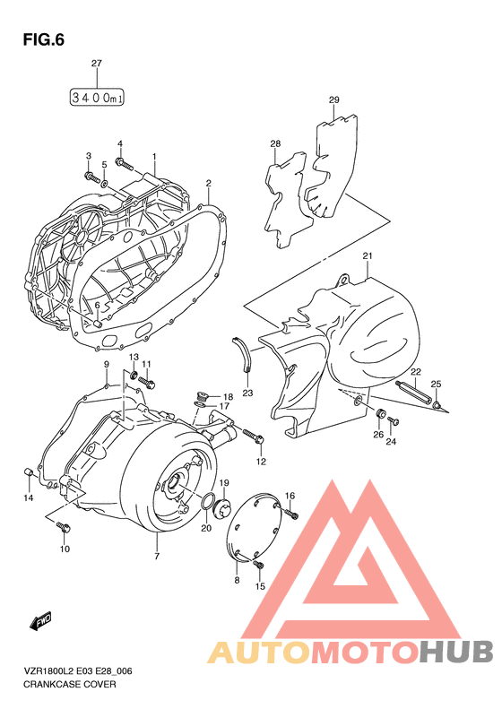 Crankcase cover ass`y  (v
