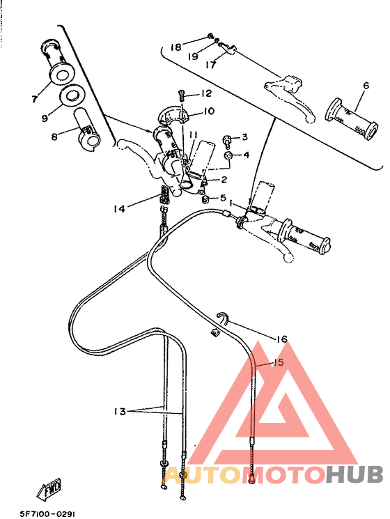 Steering handle. cable