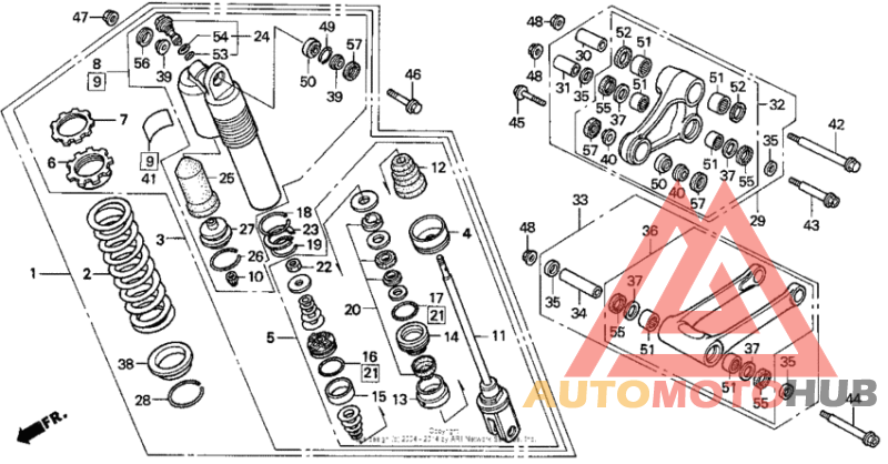 Rear shock absorber 92-93