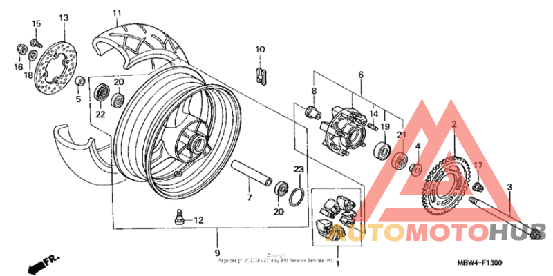Rear wheel ('99-'00)