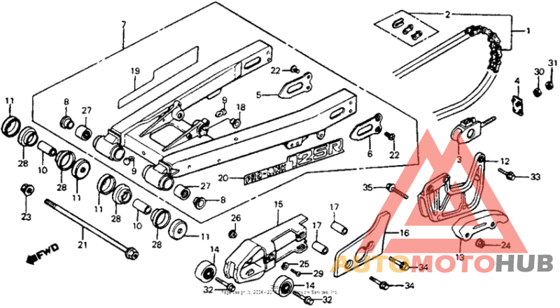 Swingarm + drive chain 83